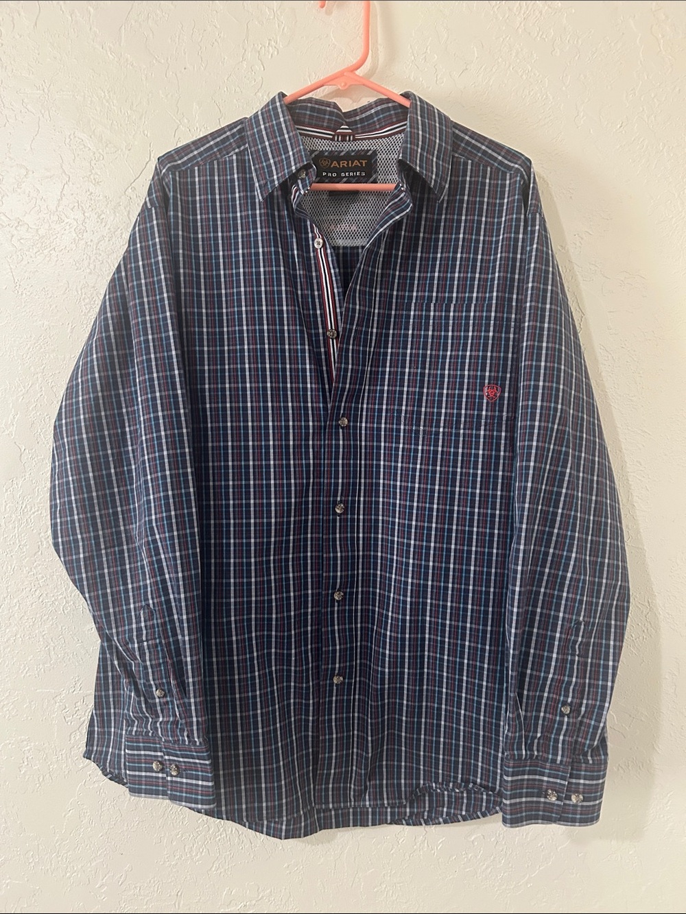 Ariat Navy Plaid Button-Down Shirt-NWOT